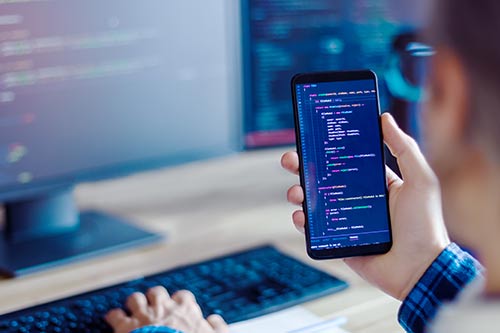 comparing code on a phone and on the computer