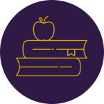 Apple and books icon