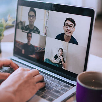 computer screen showing online meeting